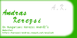 andras kerezsi business card